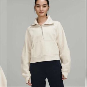 Lululemon Scuba Oversized Funnel Neck Half-Zip White Opal  M/L EUC
